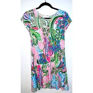 Ivy Road Womens Paisley Short Sleeve Dress PS Multicolor